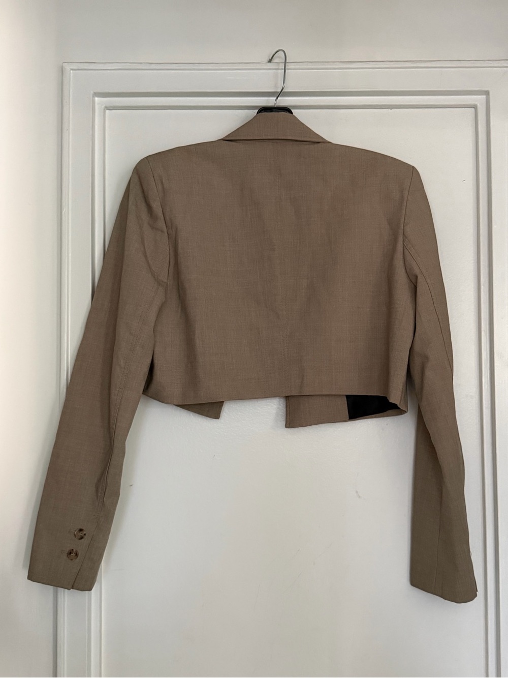Zara Taupe Cropped Blazer - Picture 2 of 4